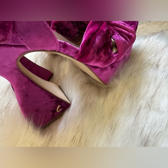 Circus Sam Edelman audrea sculpted platform heel dark matrix magenta velvet - Picture 12 of 14